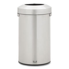 Refine Decorative Container, 23 Gallon, Round Stainless Steel Trash Can, Indoor